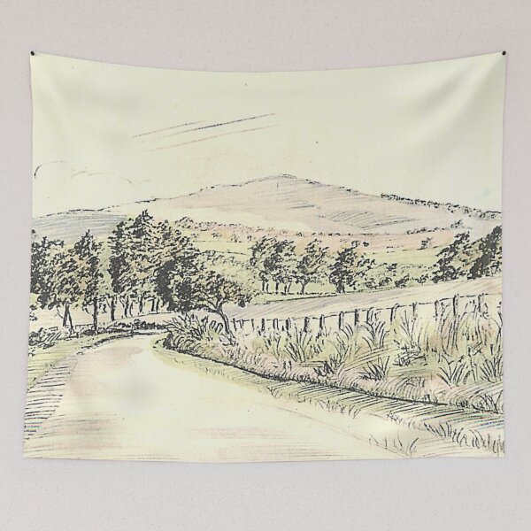 Item preview, Vintage Illustration of Ruberslaw, Bonchester Bridge, Scottish Borders designed and sold by yourscotborders.