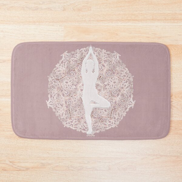 Item preview, Mandala with Virksasana Yoga Pose (Rose Gold) designed and sold by squishyrainbow.