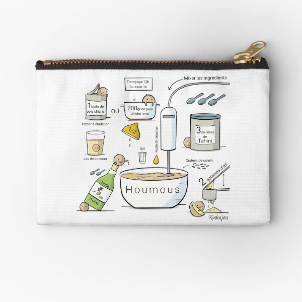 Kinkajou - Hummus Recipe Zipper Pouch