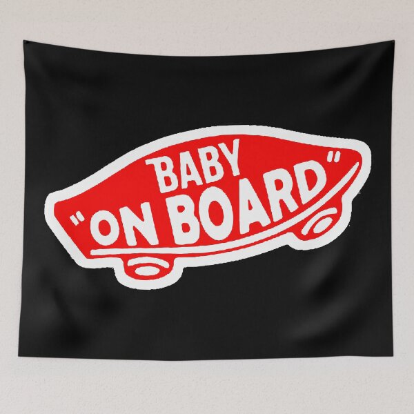 Item preview, baby on board skateboard red designed and sold by inachapman.