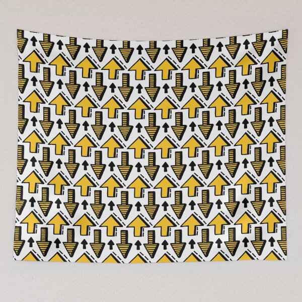 Item preview, Pattern of cool black and yellow arrows designed and sold by parkinsmack.