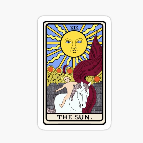 The Sun Tarot Card Sticker for Sale by mossandmoon