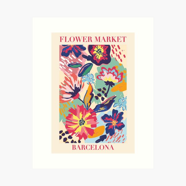 Flower Market Barcelonas Art Print