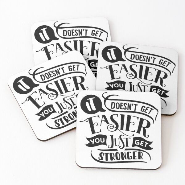 Item preview, It Never Gets Easier You Just Get Stronger, motivational quotes designed and sold by ArtDeziGn.