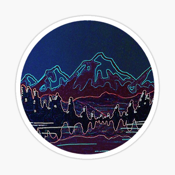 Neon Mountains Sticker
