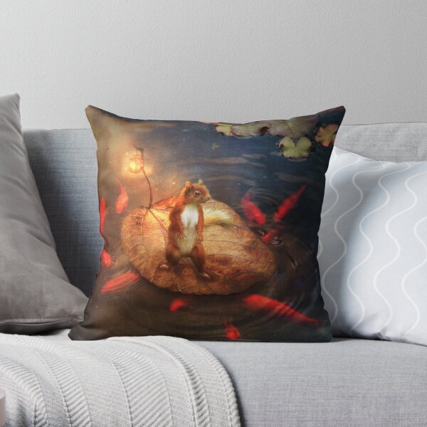 Columbus the Squirrel Throw Pillow