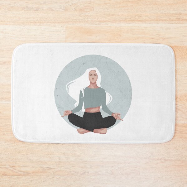 Item preview, Blue Yoga Girl Pose - Open Your Heart Namaste - Spiritual Mindful Asana - Illustration by MadliArt designed and sold by MadliArt.