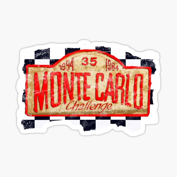  motor sport design for Monte Carlo sign on cut-out chequered flag    Sticker