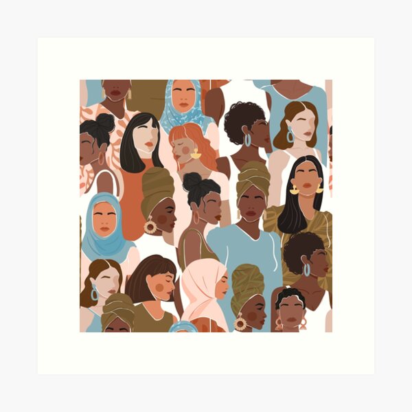 Item preview, Seamless pattern with women different nationalities and cultures. Girl power, feminism, sisterhood background.  designed and sold by CoCoArt-Ua.