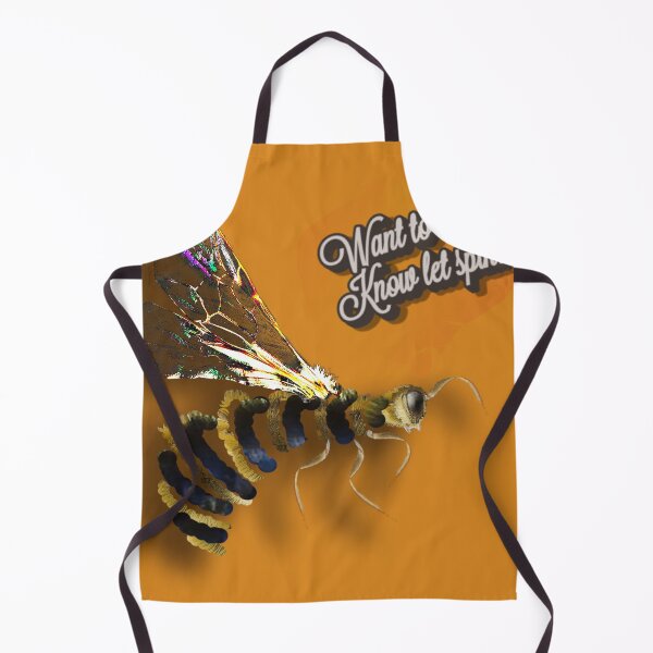 Item preview, Bee art saying orange background spiral wings designed and sold by Maria Mihailova.
