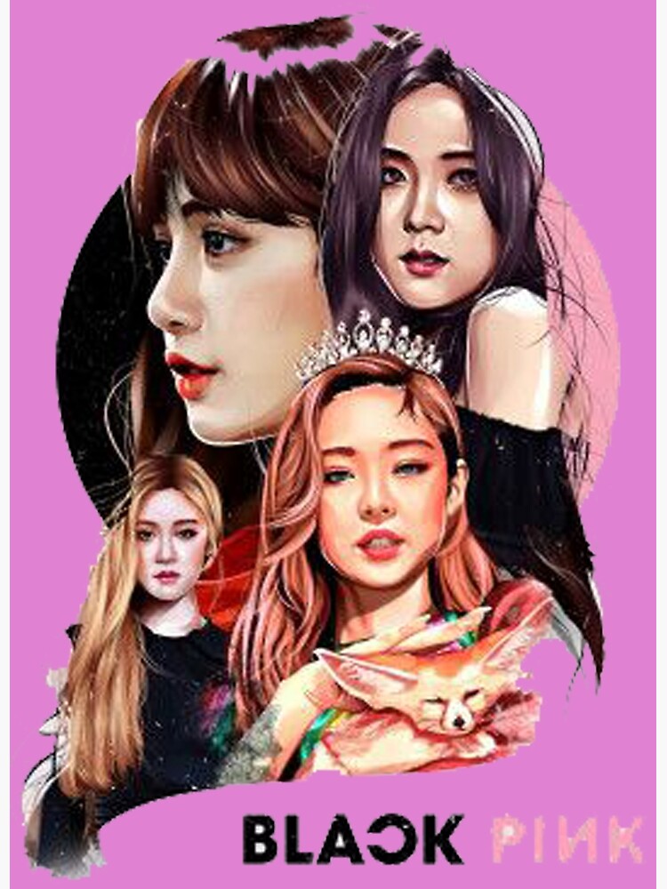 Schwarz Rosa Gruppenband Mädchen KPOP BlackPink Poster