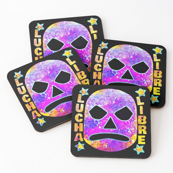 Item preview, Lucha Libre Star (Violet) - original acrylic and spray paint work on 10x10" canvas designed and sold by PixelPalmer.