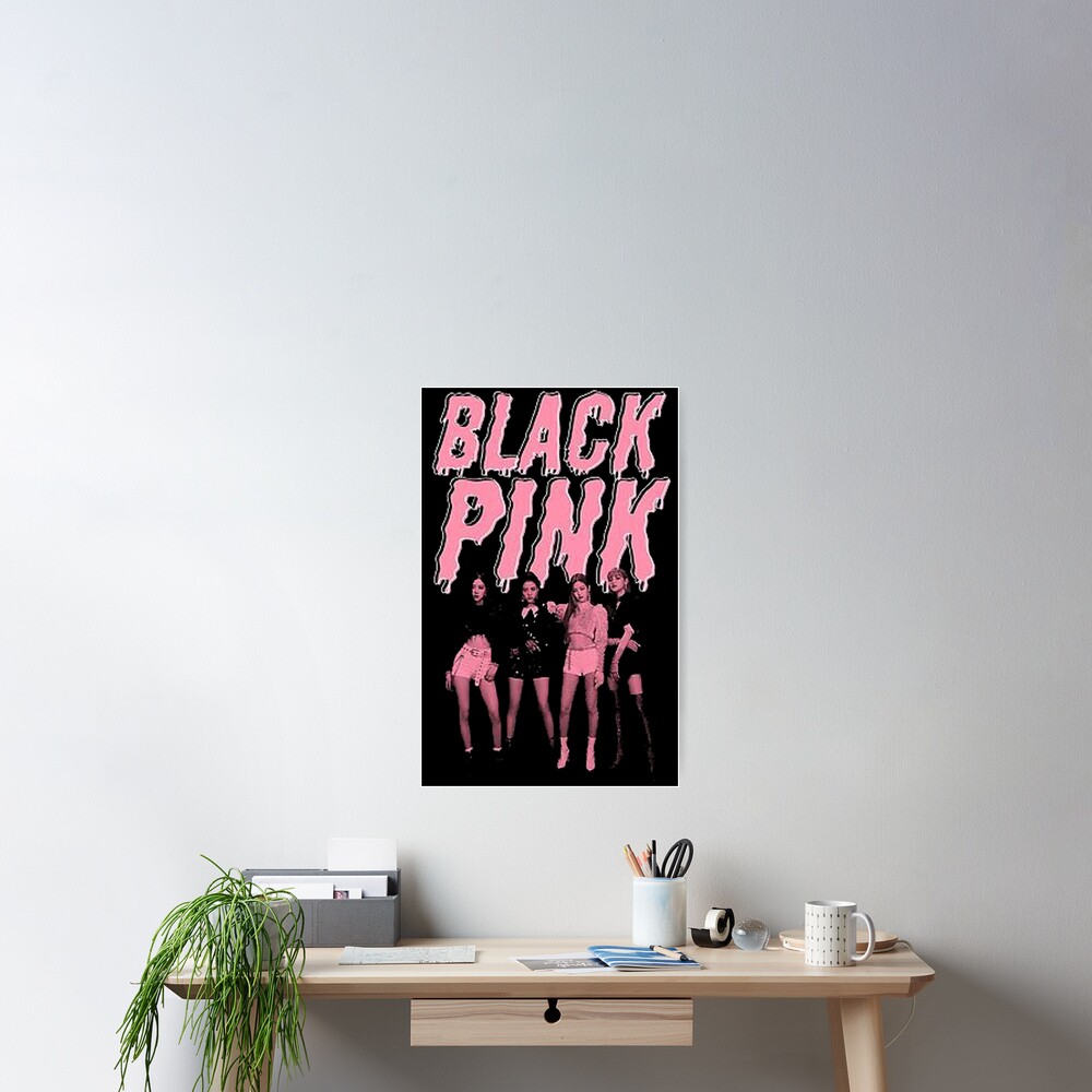 Schwarz Rosa Gruppenband Mädchen KPOP BlackPink Poster