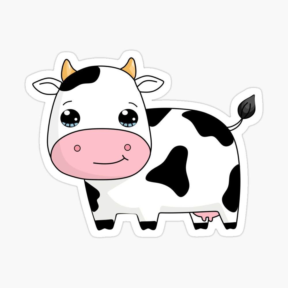 Cute and Happy Cartoon Cow