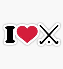 I love Field hockey clubs Sticker