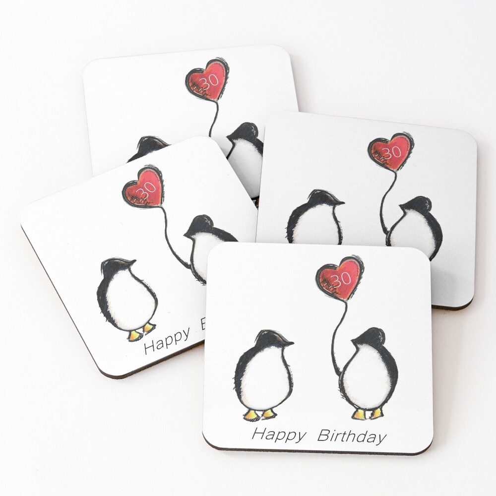 Club Penguin Personalized Birthday Card - Red Heart Print