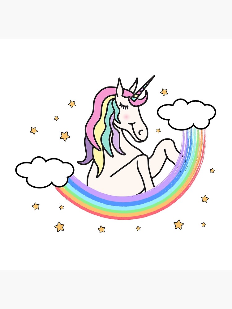 arco iris de dibujos animados lindo unicornio