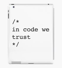 In Code We Trust (Black) iPad Case/Skin