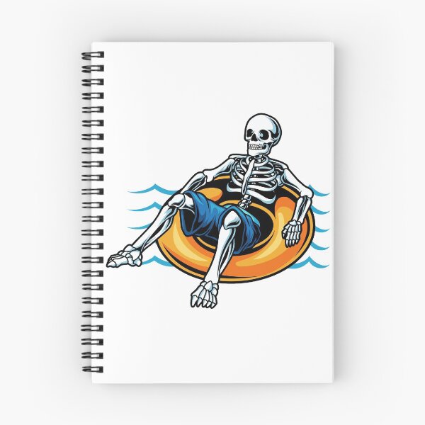 Item preview, Summer Skeleton With Rubber Ring Floating On The Water designed and sold by JTS STORE.