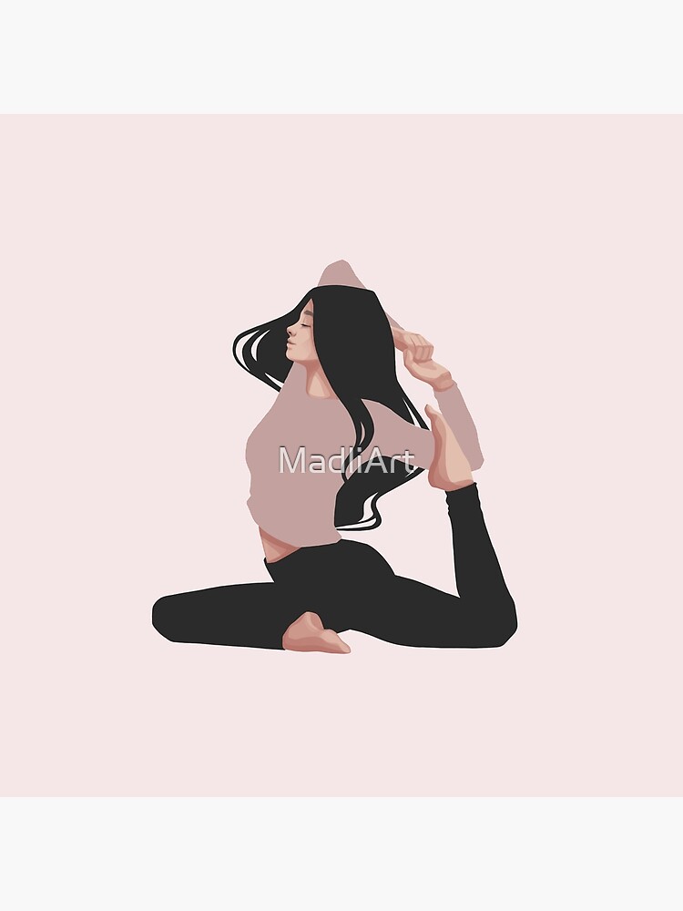 Pink Yoga Girl Asana - Good Vibes Spiritual Meditation Namaste -  Illustration by MadliArt | Art Board Print
