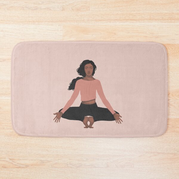 Item preview, Orange Yoga Girl Asana - Good Vibes Spiritual Meditation Namaste - Illustration by MadliArt designed and sold by MadliArt.