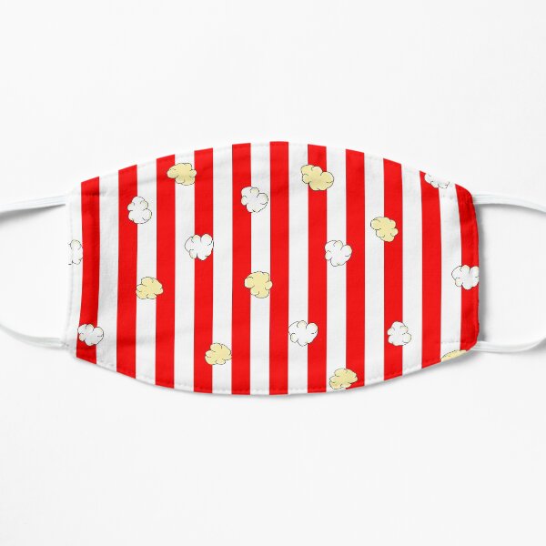 Popcorn Red Stripes Flat Mask