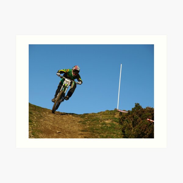 Mountain biker on skyline Art Print