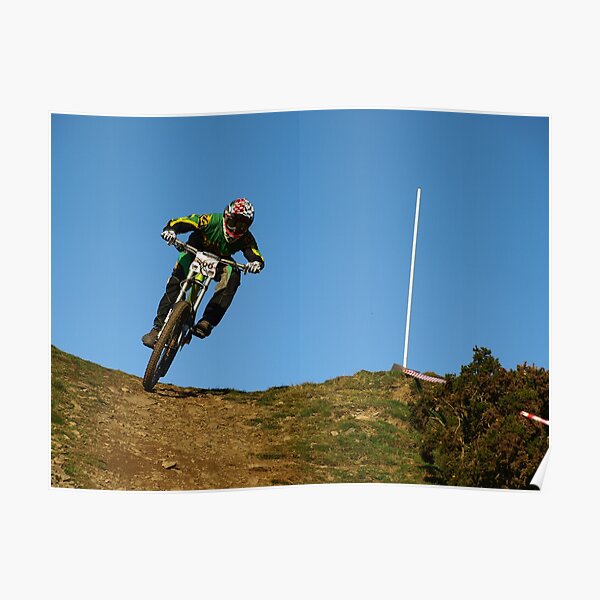 Mountain biker on skyline Poster