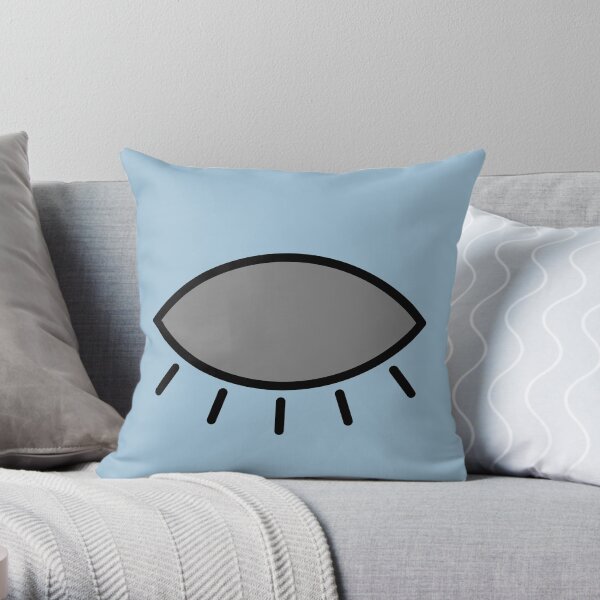 Closed eye - light blue Throw Pillow