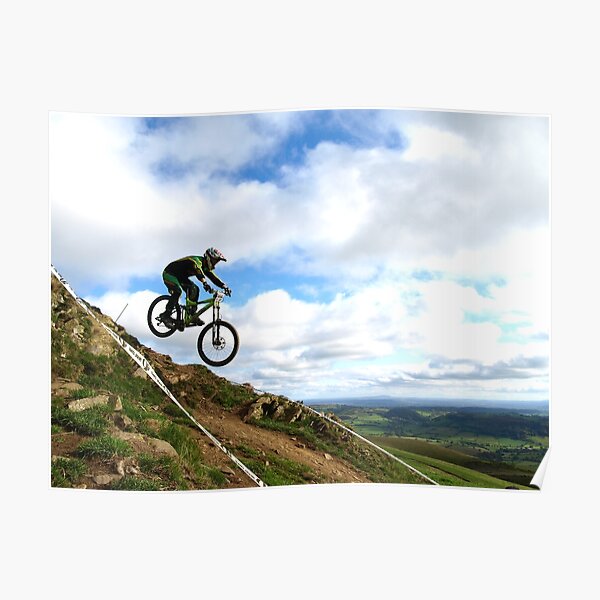 Mountain biker on skyline Poster
