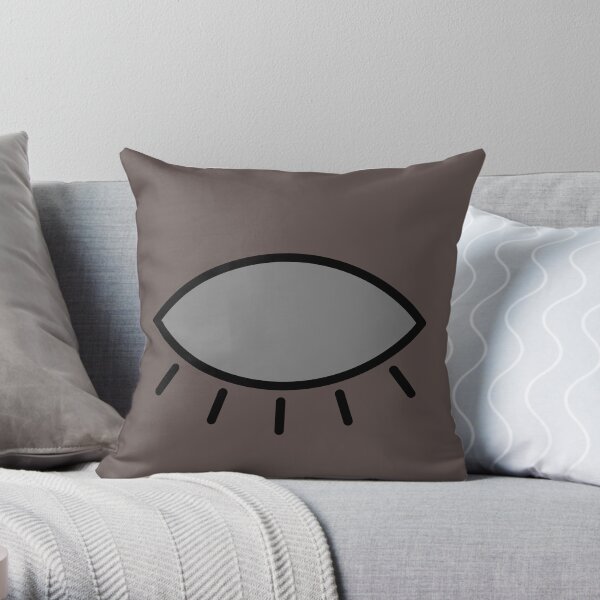Closed eye - brown Throw Pillow