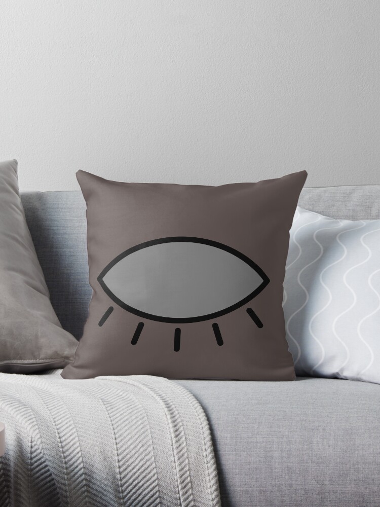 Thumbnail 1 of 3, Throw Pillow, Closed eye - brown designed and sold by reIntegration.