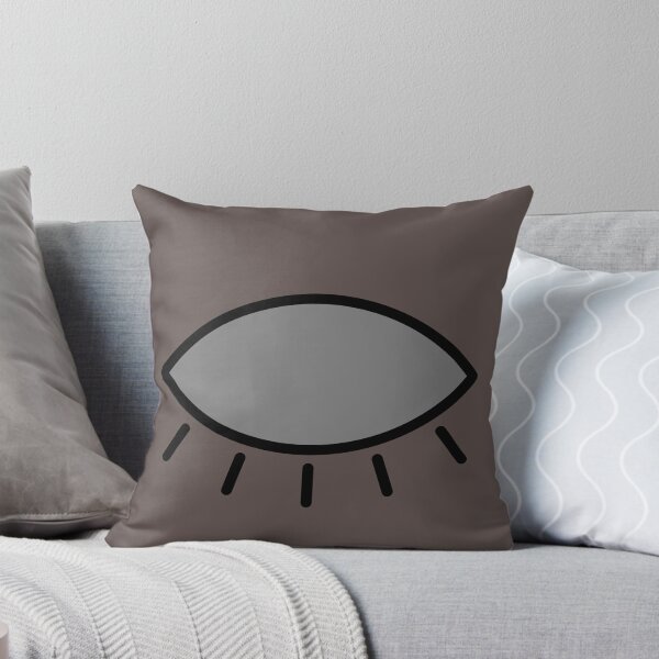 Closed eye - brown Throw Pillow