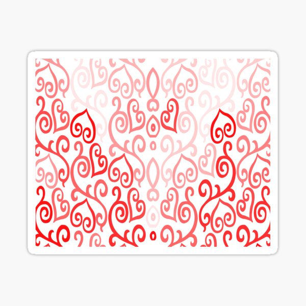 Red and Pink Ombre Heart Pattern Design Sticker