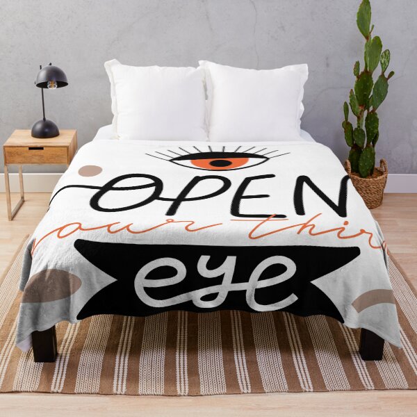 Item preview, Psychedelic eyes. Motivating typography design "Open your third eye" sign. designed and sold by CoCoArt-Ua.