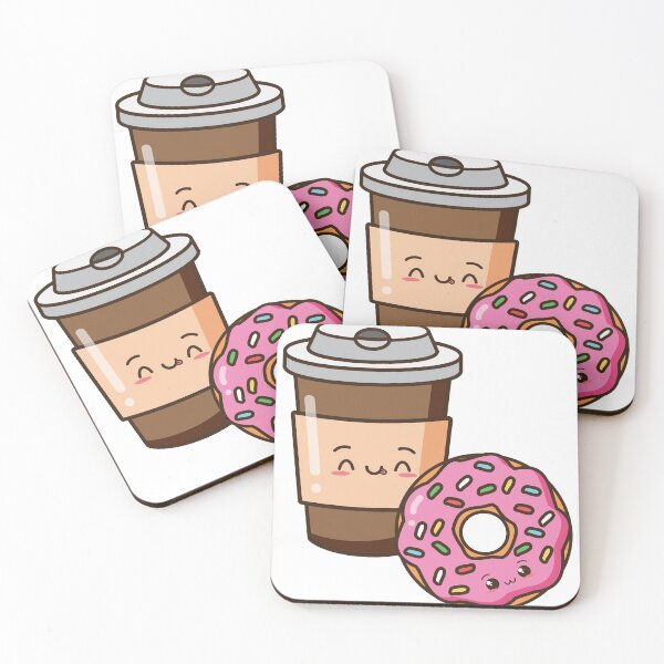 Item preview, Kawaii Donut with Coffee designed and sold by HelArt.