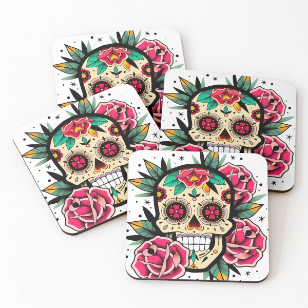 Item preview, Sugar Skull With Roses Art Collection designed and sold by JTS STORE.