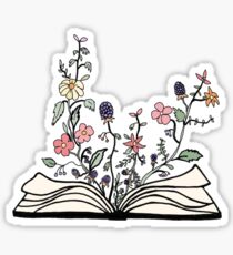 flowers growing from book Sticker