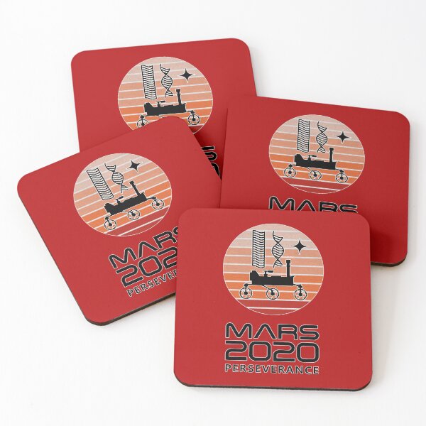 Item preview, Mars 2020 Perseverance rover wheel track DNA symbols (retro) designed and sold by SolidEarthArt.