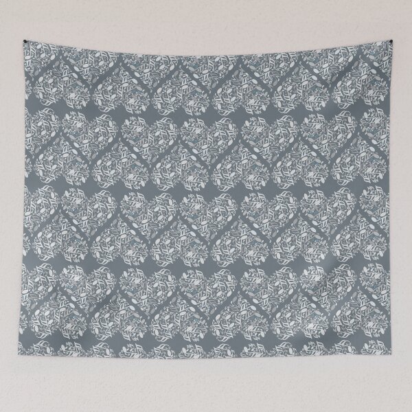 Item preview, Music Notes Heart Blue Grays designed and sold by BartholGraphics.