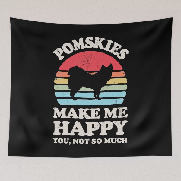 Item preview, Pomskies Make Me Happy Sunset Retro Shirt for Men Women Boys Girls Kids Dog Lover Gifts designed and sold by LiqueGifts.