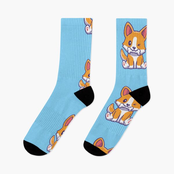 Item preview, Cute Corgi Dog Eating Bone Cartoon designed and sold by BigBoyFunky.