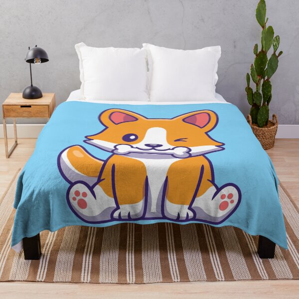 Item preview, Cute Corgi Dog Eating Bone Cartoon designed and sold by BigBoyFunky.