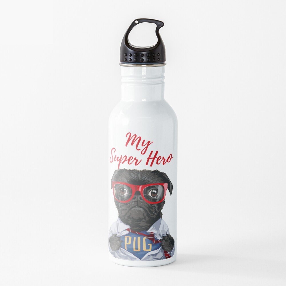 My Super Hero Pug! The cutest pug on store. Premium T-Shirt Water Bottle