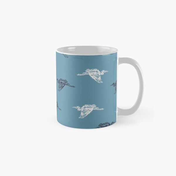 Grand héron du Kamouraska - fond bleu Mug classique