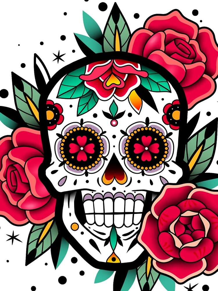 Thumbnail 4 of 4, iPhone Case, Sugar Skull With Roses Art Collection designed and sold by Rittichai.
