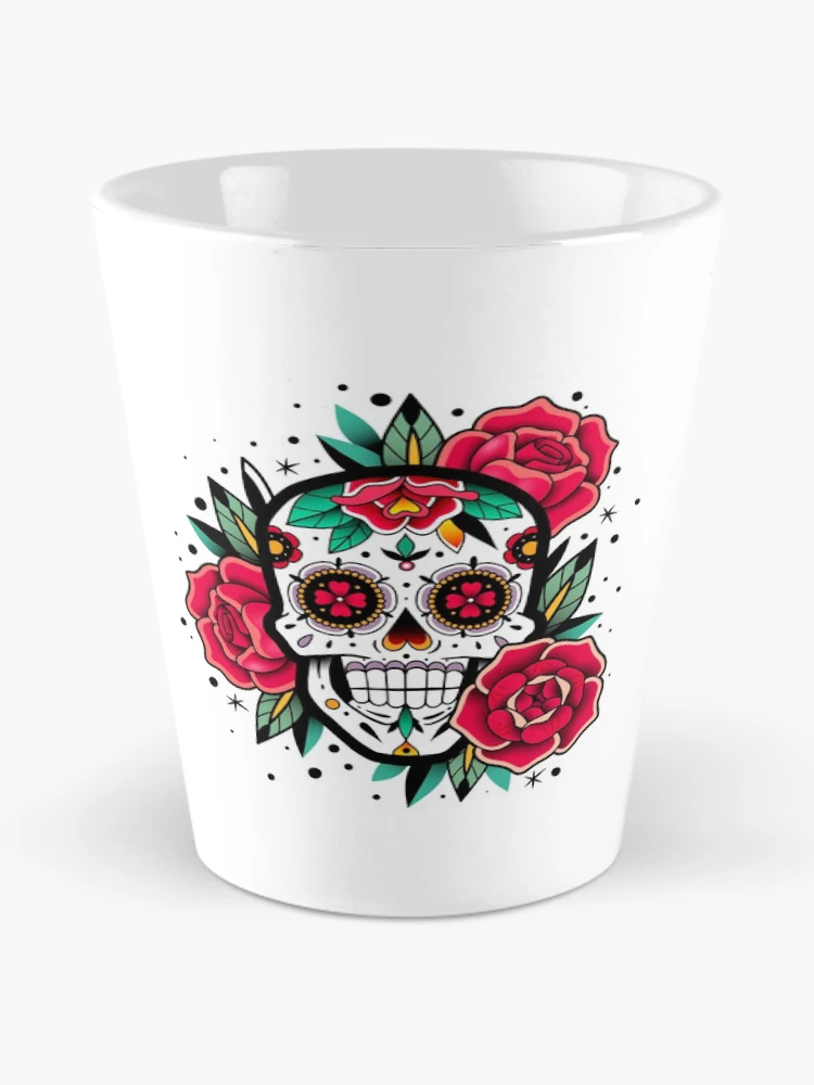 Thumbnail 2 of 4, Coffee Mug, Sugar Skull With Roses Art Collection designed and sold by JTS STORE.