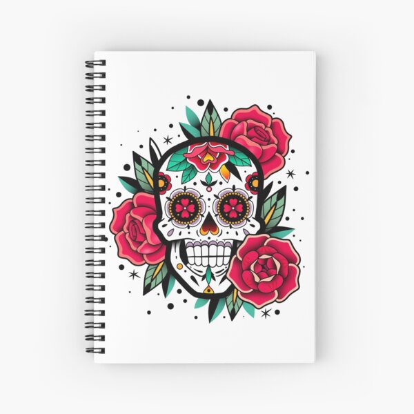 Cuadernos de espiral: Calavera Mexicana Calavera Con Rosas | Redbubble