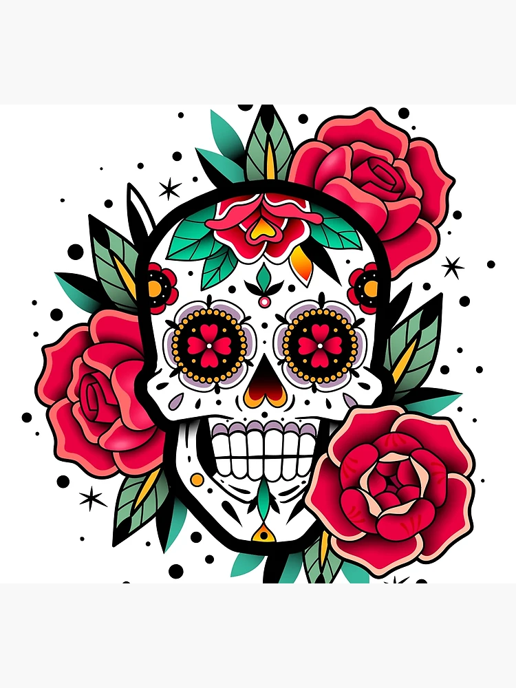 Thumbnail 5 of 5, Socks, Sugar Skull With Roses Art Collection designed and sold by JTS STORE.