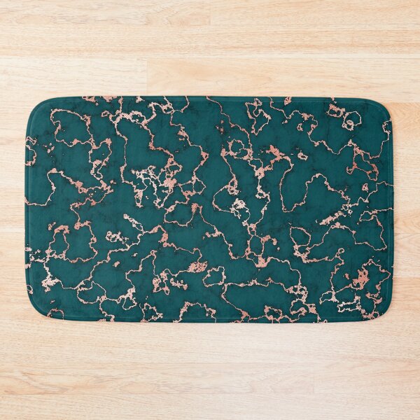 Item preview, Rose gold and dark teal shiny marble veins texture designed and sold by CynthiaGraphics.